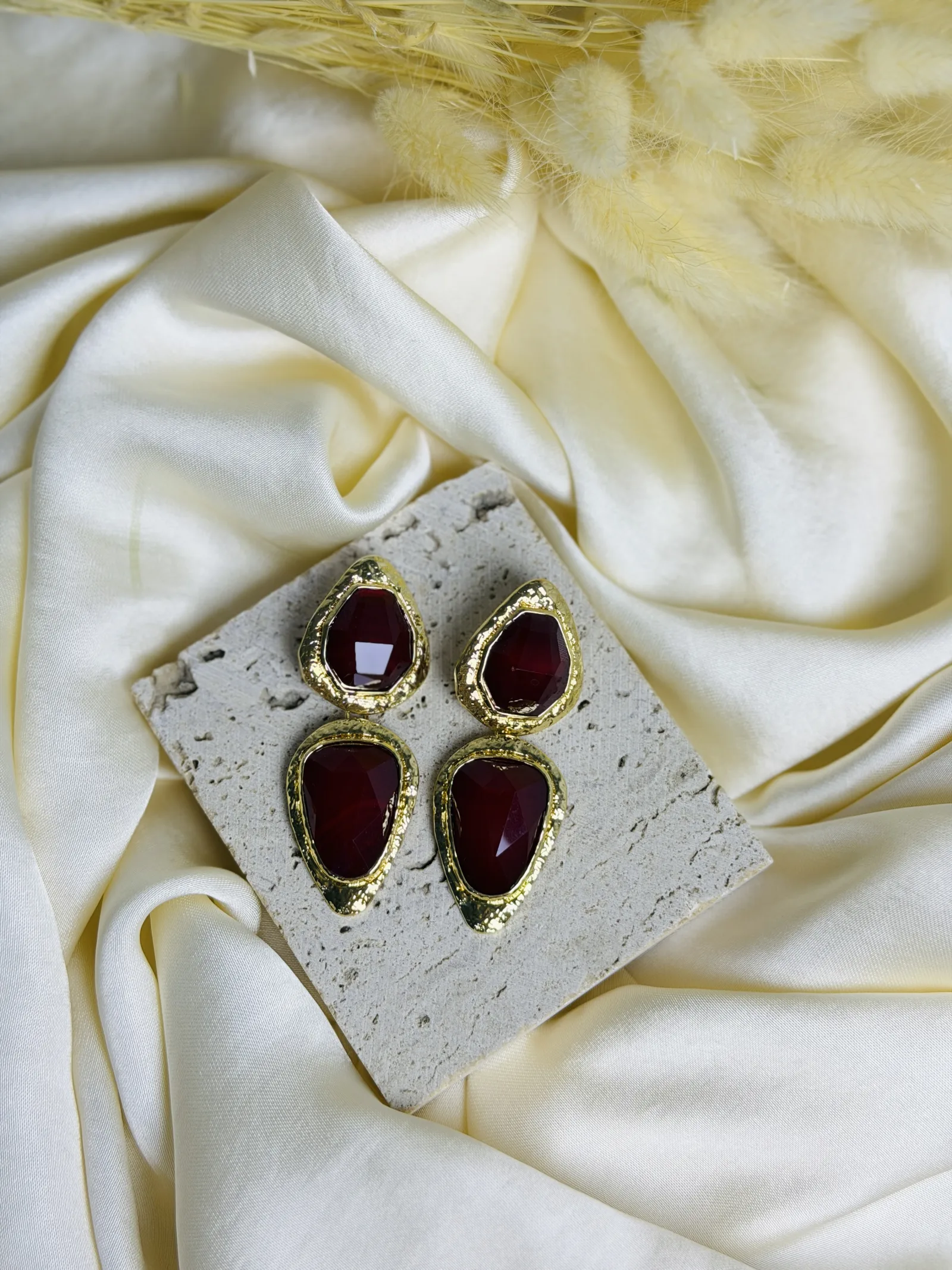 Bordo Gold Küpe