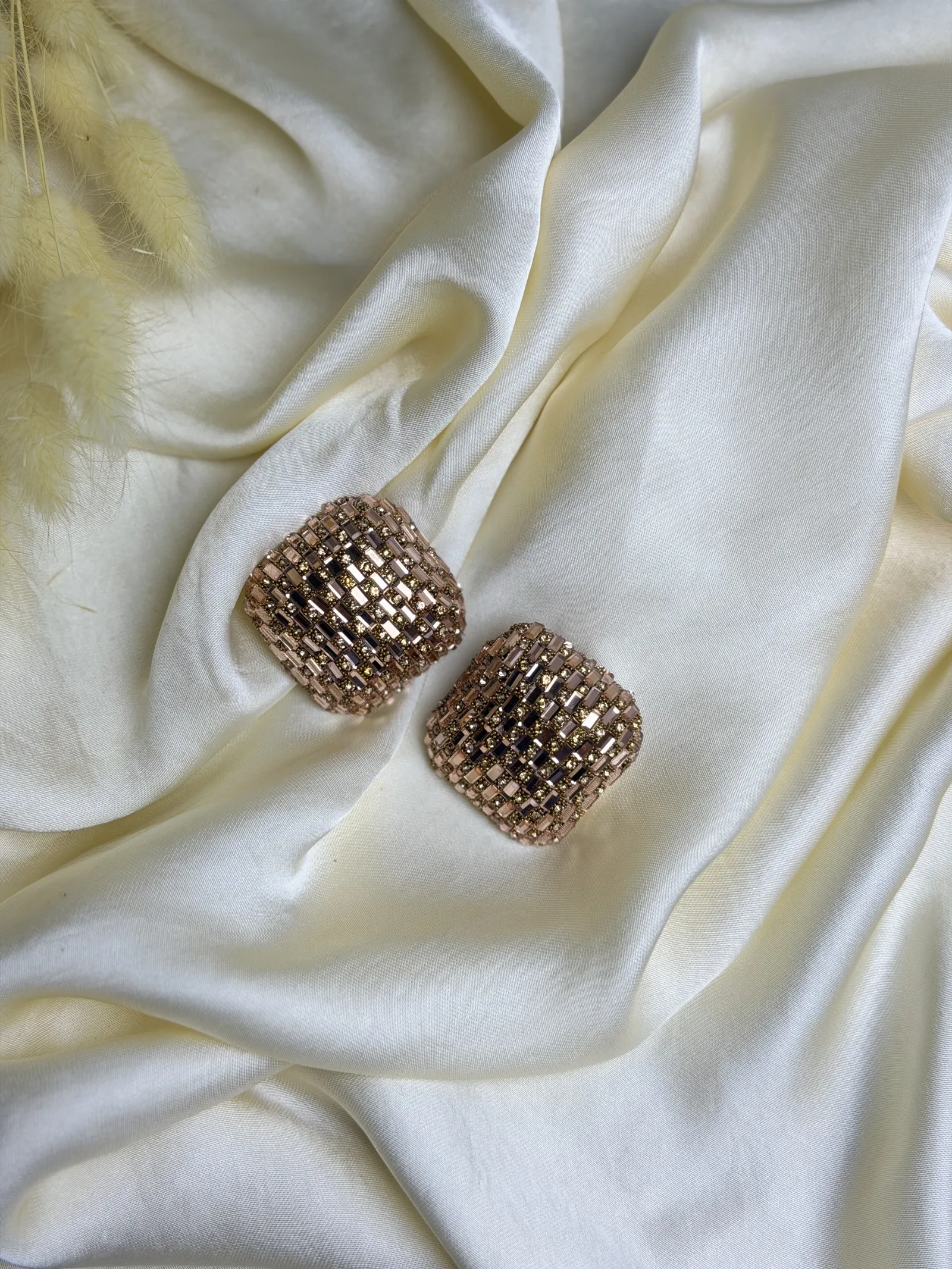 Rose Gold Full Taşlı Gece Küpesi