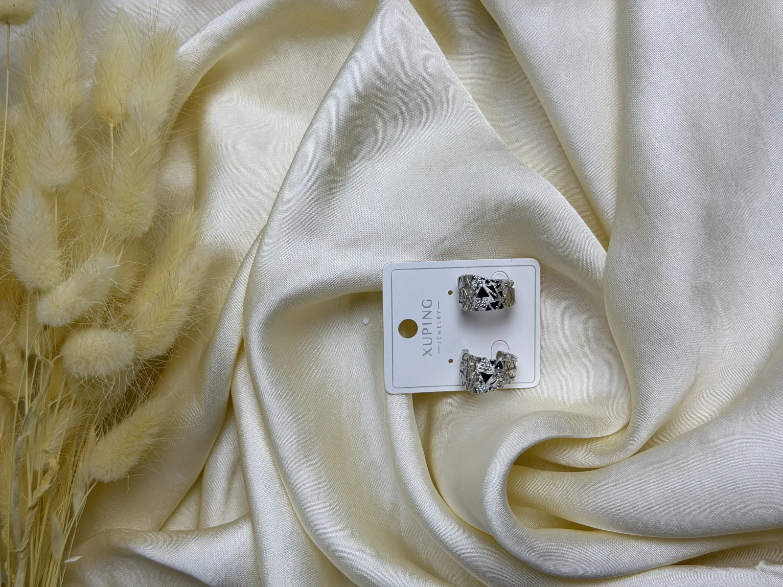 Silver taşlı minik halka küpe