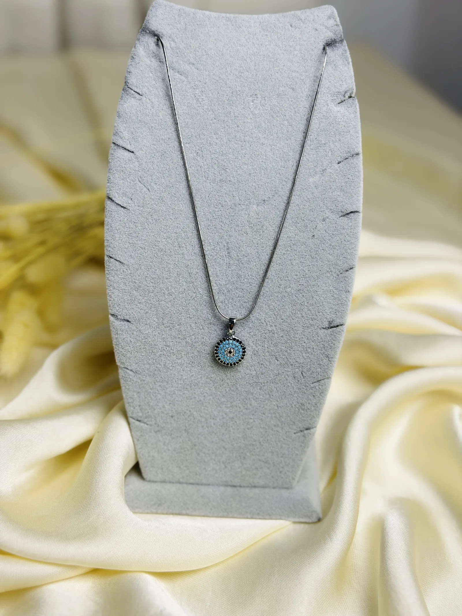 Silver Taşlı Nazar Boncuğu Kolye